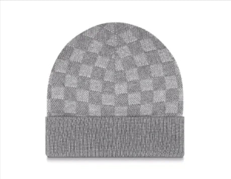 Checkered Knit Beanie